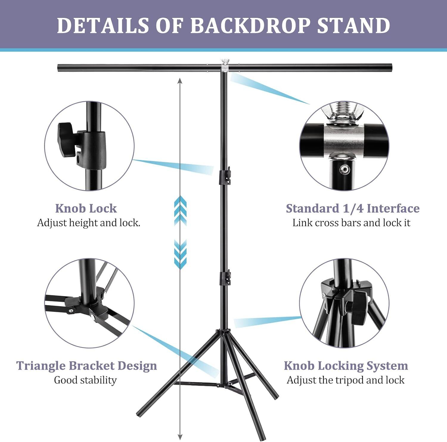 Adjustable T-Bar DJ Lighting Stand