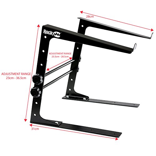 RockJam RJLP1 Adjustable Laptop & DJ Stand, Black