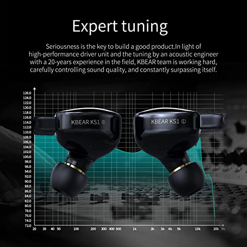 Black Yinyoo KBEAR KS1 Deep Bass Earphones