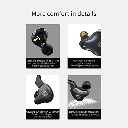 Black Yinyoo KBEAR KS1 Deep Bass Earphones