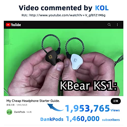 Yinyoo KBEAR KS1 Wired Earbuds - Black