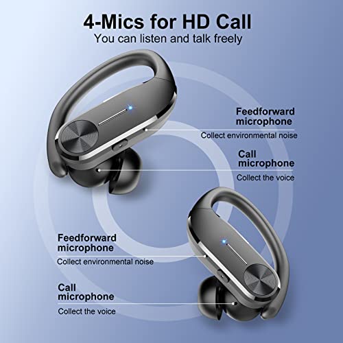 Hadbleng Wireless Bluetooth 5.3 Earbuds for Sports