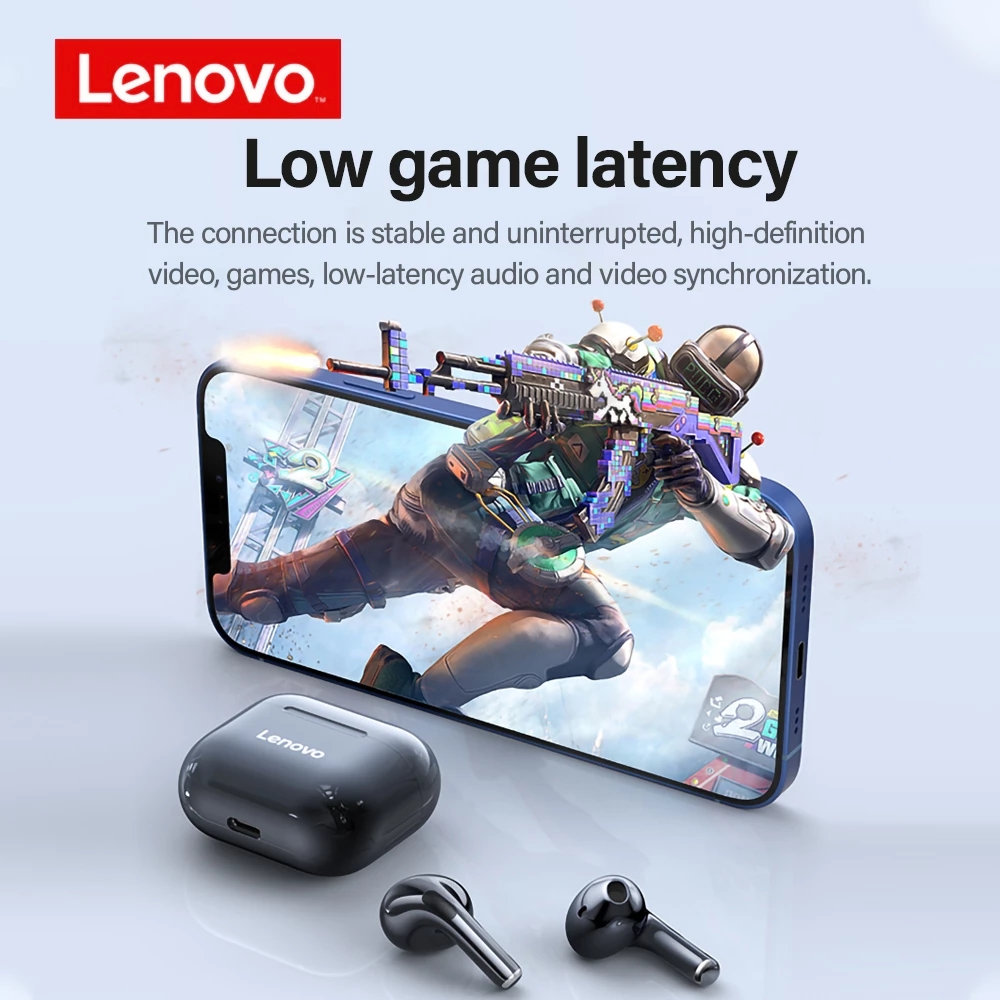 Lenovo LP40 Wireless Bluetooth Earbuds with Touch Control