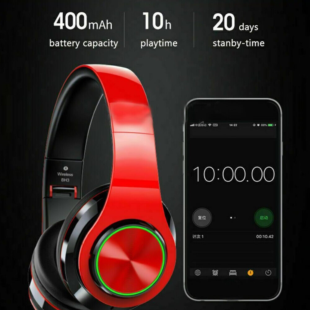 Foldable Bluetooth over-ear DJ headphones