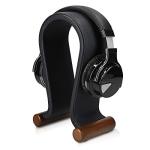 Navaris Omega Headphone Stand with Wooden Base