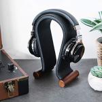 Navaris Omega Headphone Stand with Wooden Base