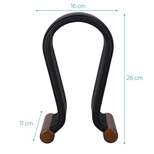Navaris Omega Headphone Stand with Wooden Base