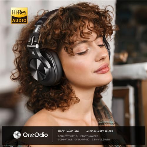 OneOdio A70 Bluetooth DJ Headphones, 72hrs playtime
