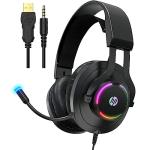 LED Gaming Headset with Microphone for Consoles & PC