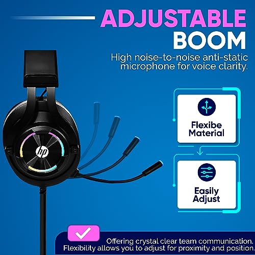 LED Gaming Headset with Microphone for Consoles & PC