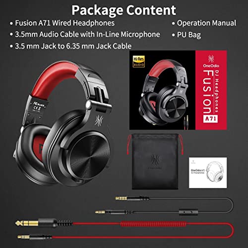 OneOdio Over Ear DJ Headphones with Stereo Bass