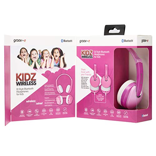 Groove KIDZ Bluetooth Headphones for Kids - Pink