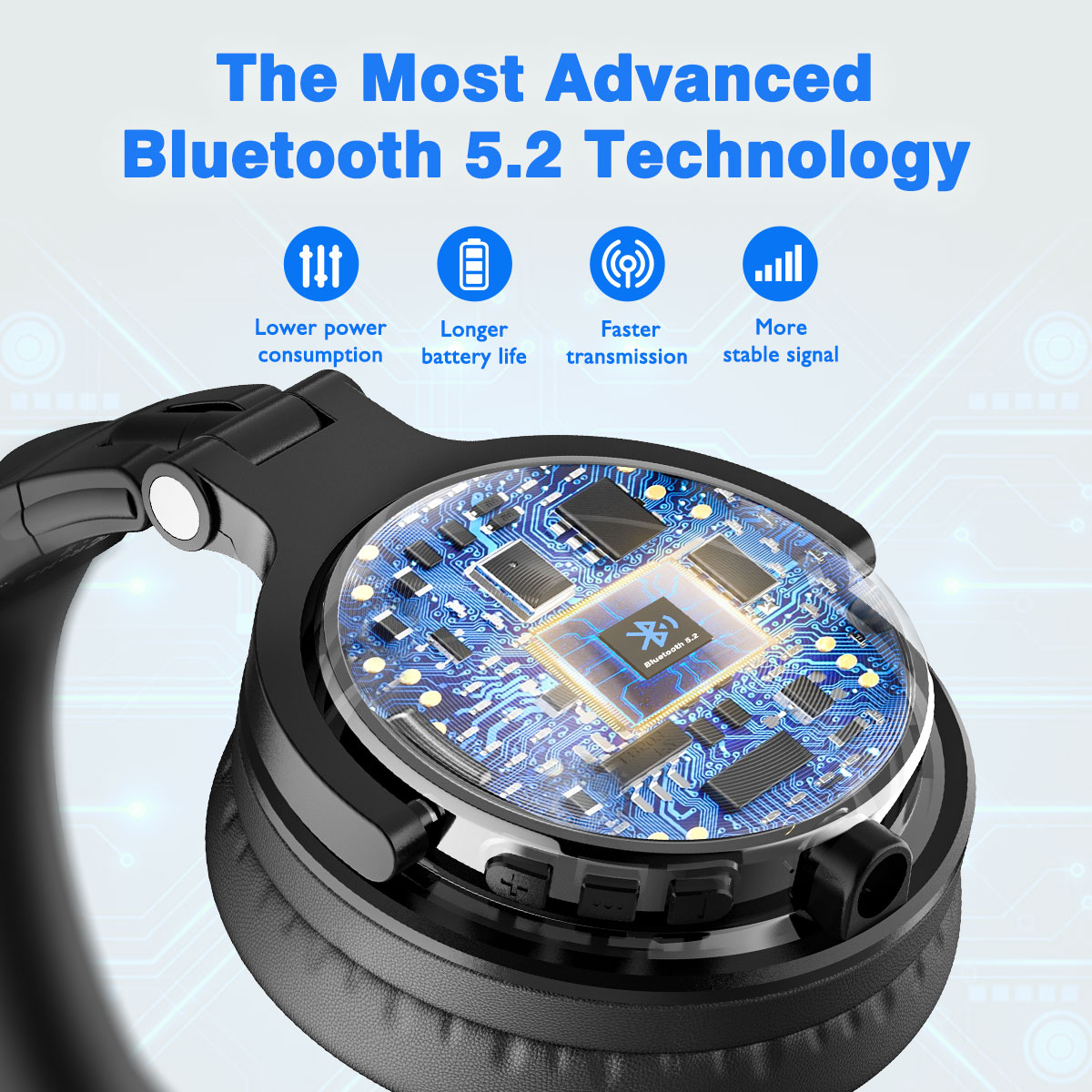 Wireless Foldable Headphones with Mic & Deep Bass