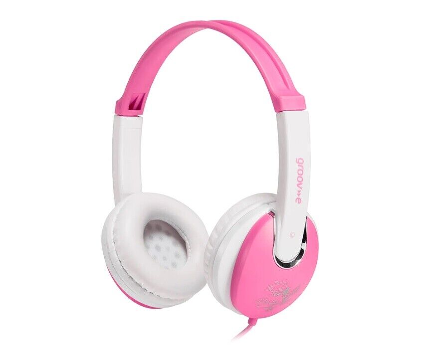 Pink Kidz On-Ear DJ Headphones with Adjustable Headband