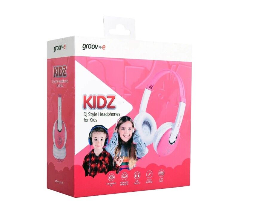 Pink Kidz On-Ear DJ Headphones with Adjustable Headband