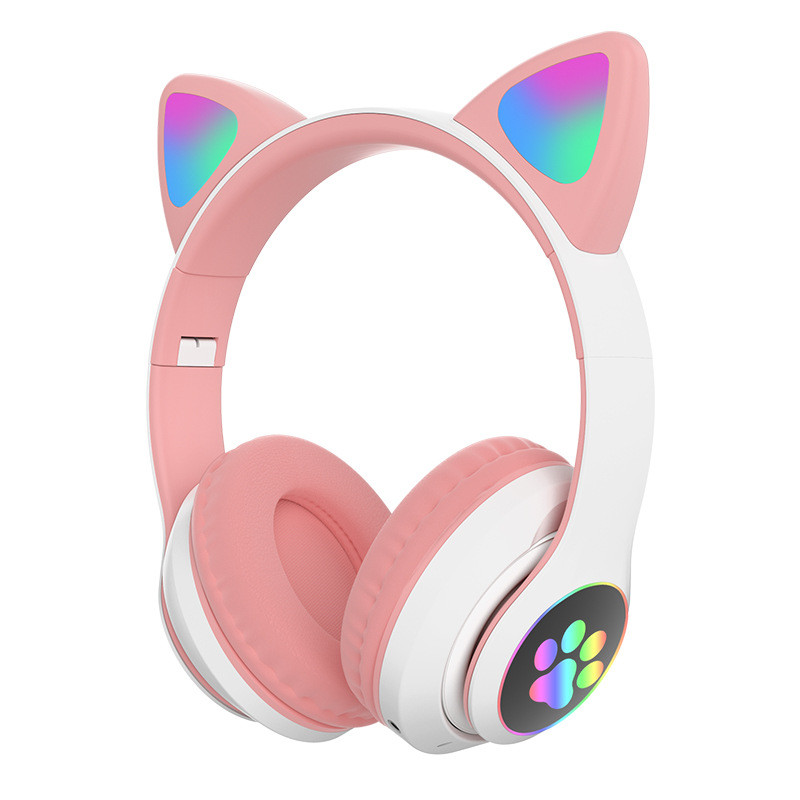 LED Cat Ear Bluetooth Headphones - Stereo Earbuds