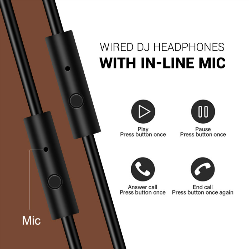 Professional DJ Headphones with Microphone