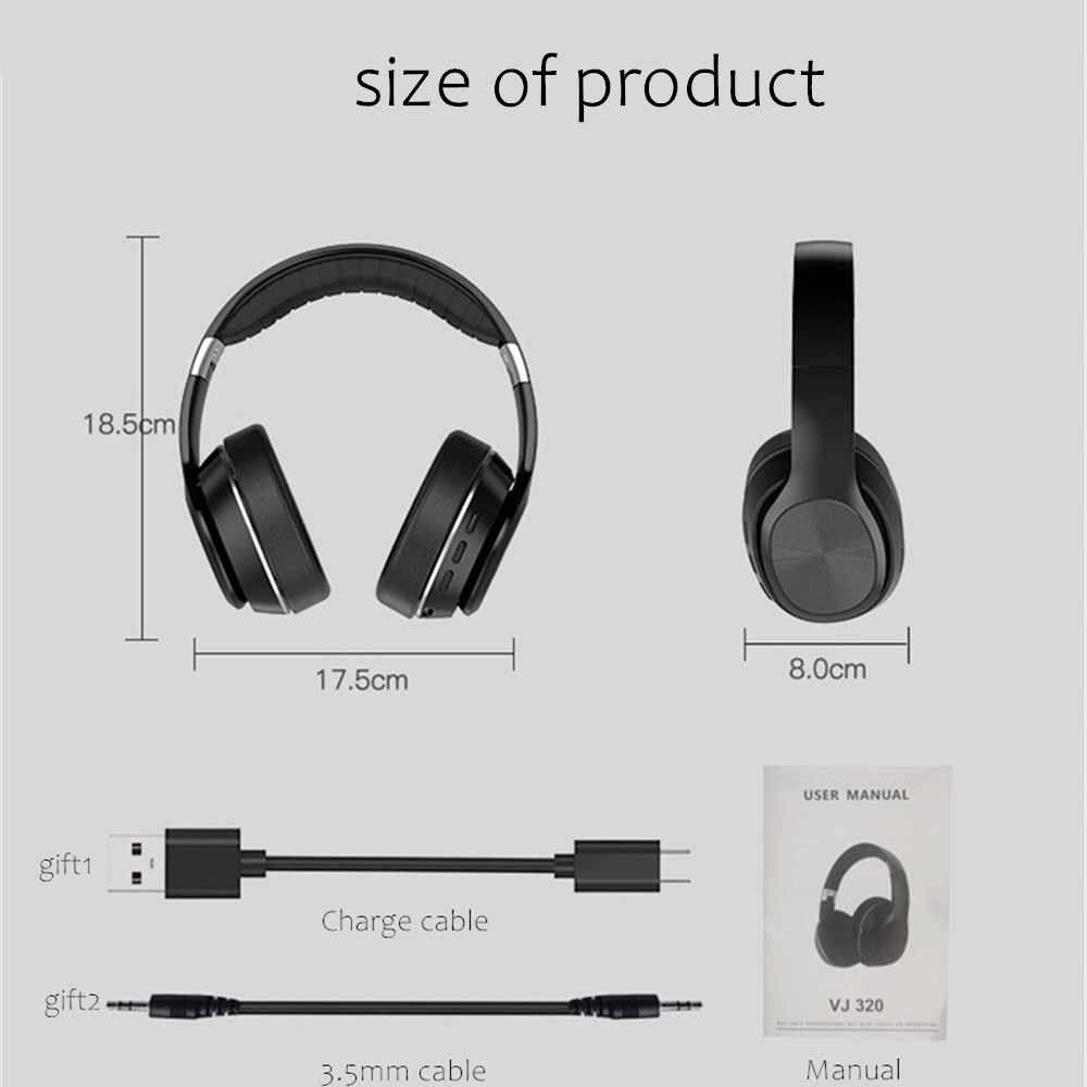 Shoumi Wireless Bluetooth Headphone with Mic and FM