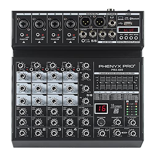 6-Channel DJ Mixer w/Bluetooth & DSP Effects