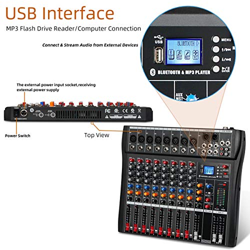 Depusheng DA8 Professional 8-Channel Mixer Console