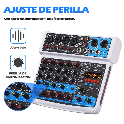 Mini DJ Mixer with USB, Bluetooth and DSP Effects