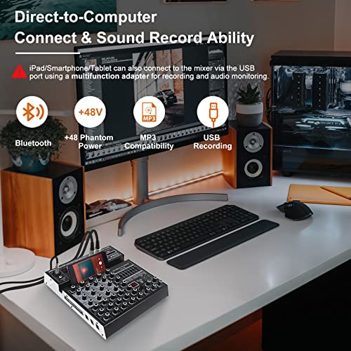 6-Channel DJ Mixer w/Bluetooth & DSP Effects