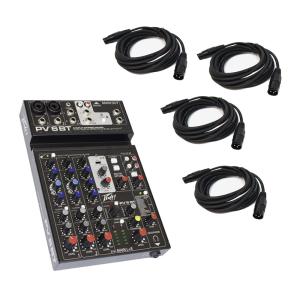 Peavey Pro DJ Bluetooth Mixer & XLR Cables