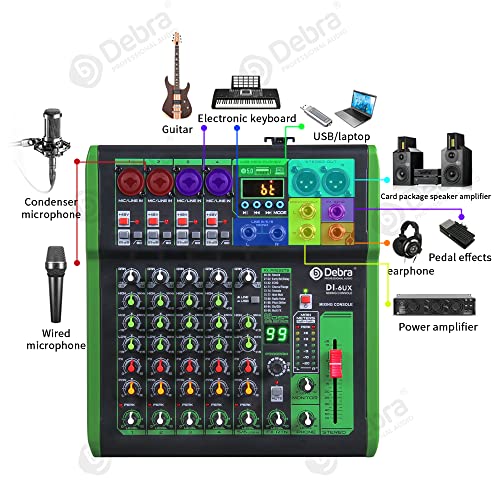 Debra 6 Channel Audio Mixer with DSP Effects
