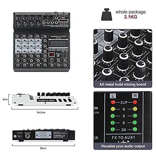 6-Channel DJ Mixer w/Bluetooth & DSP Effects