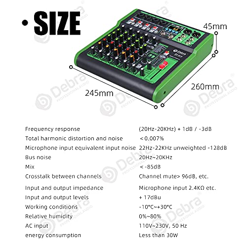 Debra 6 Channel Audio Mixer with DSP Effects