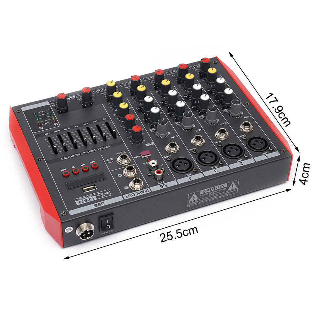 Bluetooth Stereo Audio DJ Mixer with USB