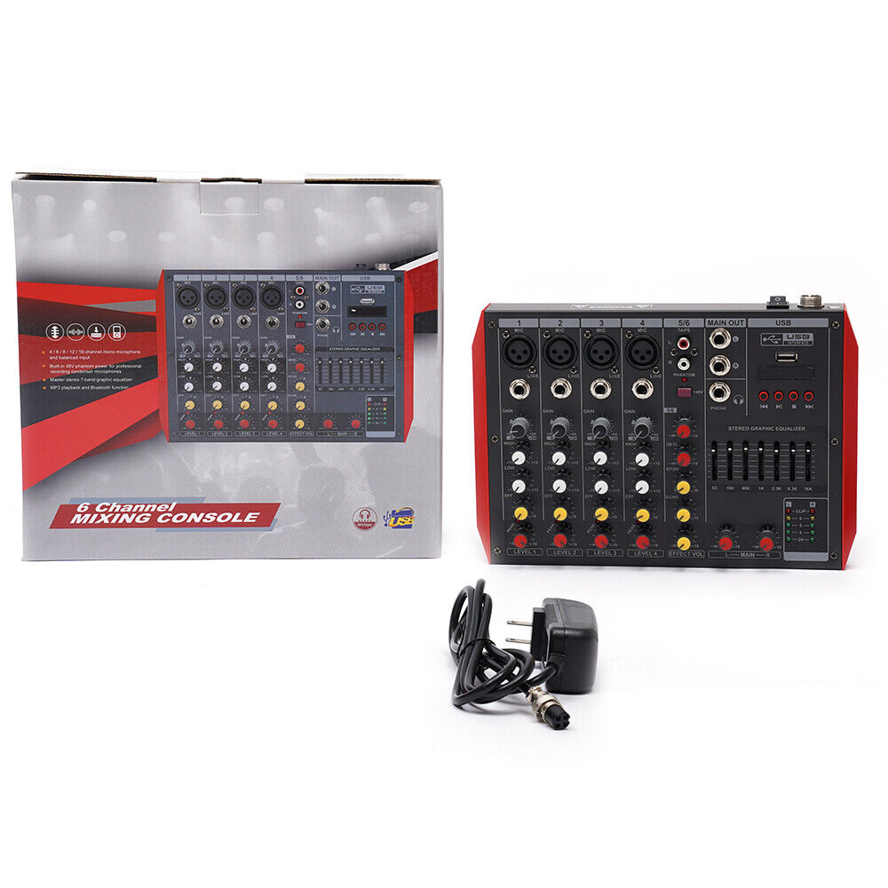 Bluetooth Stereo Audio DJ Mixer with USB