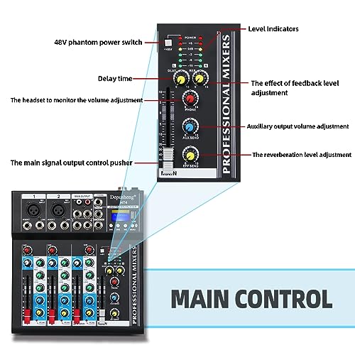 Portable Bluetooth DJ Mixer with USB Interface