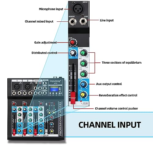 Portable Bluetooth DJ Mixer with USB Interface