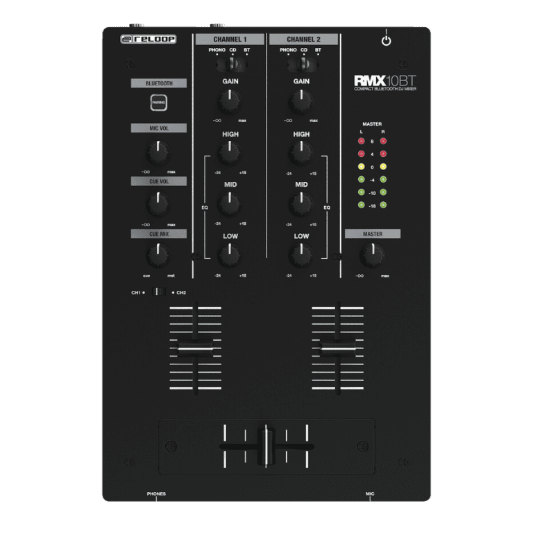 Compact Reloop Bluetooth DJ Mixer - 2 Channels