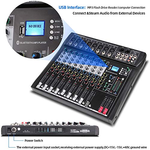 Depusheng DT8 8-Channel DJ Mixer Console