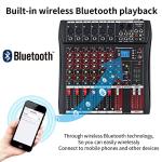 6-Channel DJ Mixer with Bluetooth and Effects