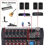 6-Channel DJ Mixer with Bluetooth and Effects
