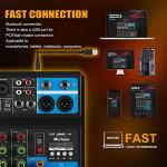 5 channel DJ mixer with Bluetooth and USB