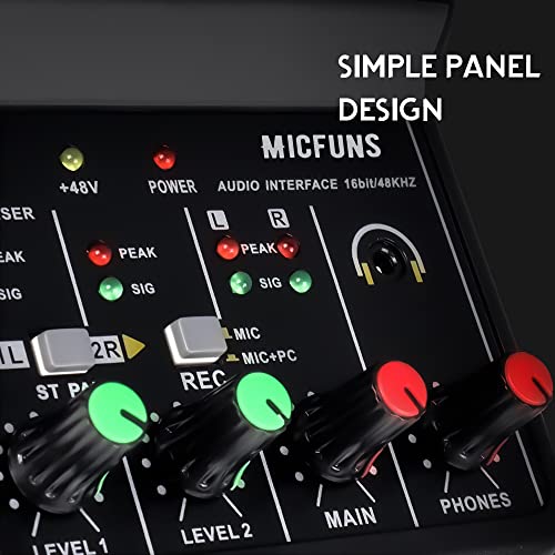 2-Channel Audio Mixer with Phantom Power & Combo Jack