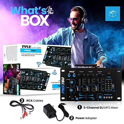 Wireless 3-Channel DJ Mixer with Bluetooth