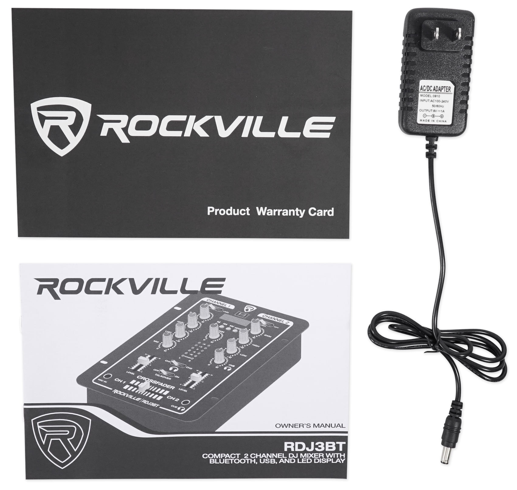 2-Channel Bluetooth DJ Mixer with USB & 4 Inputs