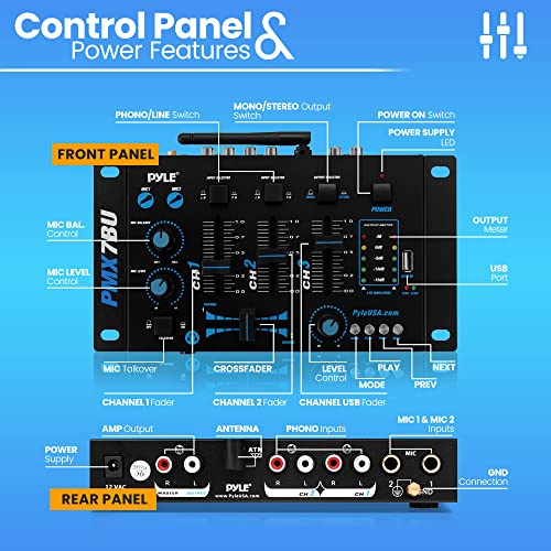 Wireless 3-Channel DJ Mixer with Bluetooth