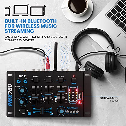 Wireless 3-Channel DJ Mixer with Bluetooth