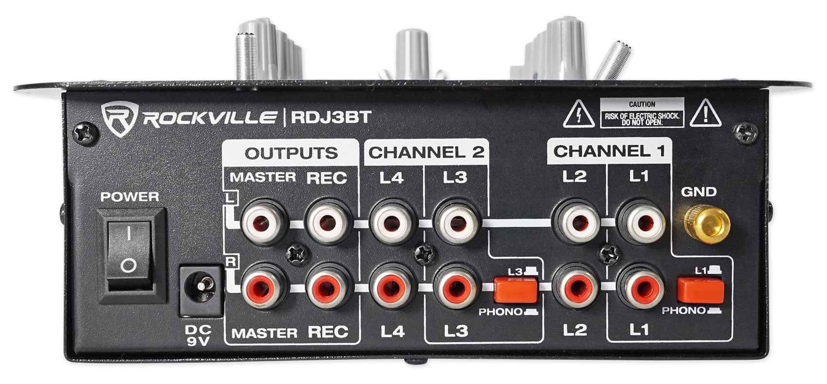 2-Channel Bluetooth DJ Mixer with USB & 4 Inputs