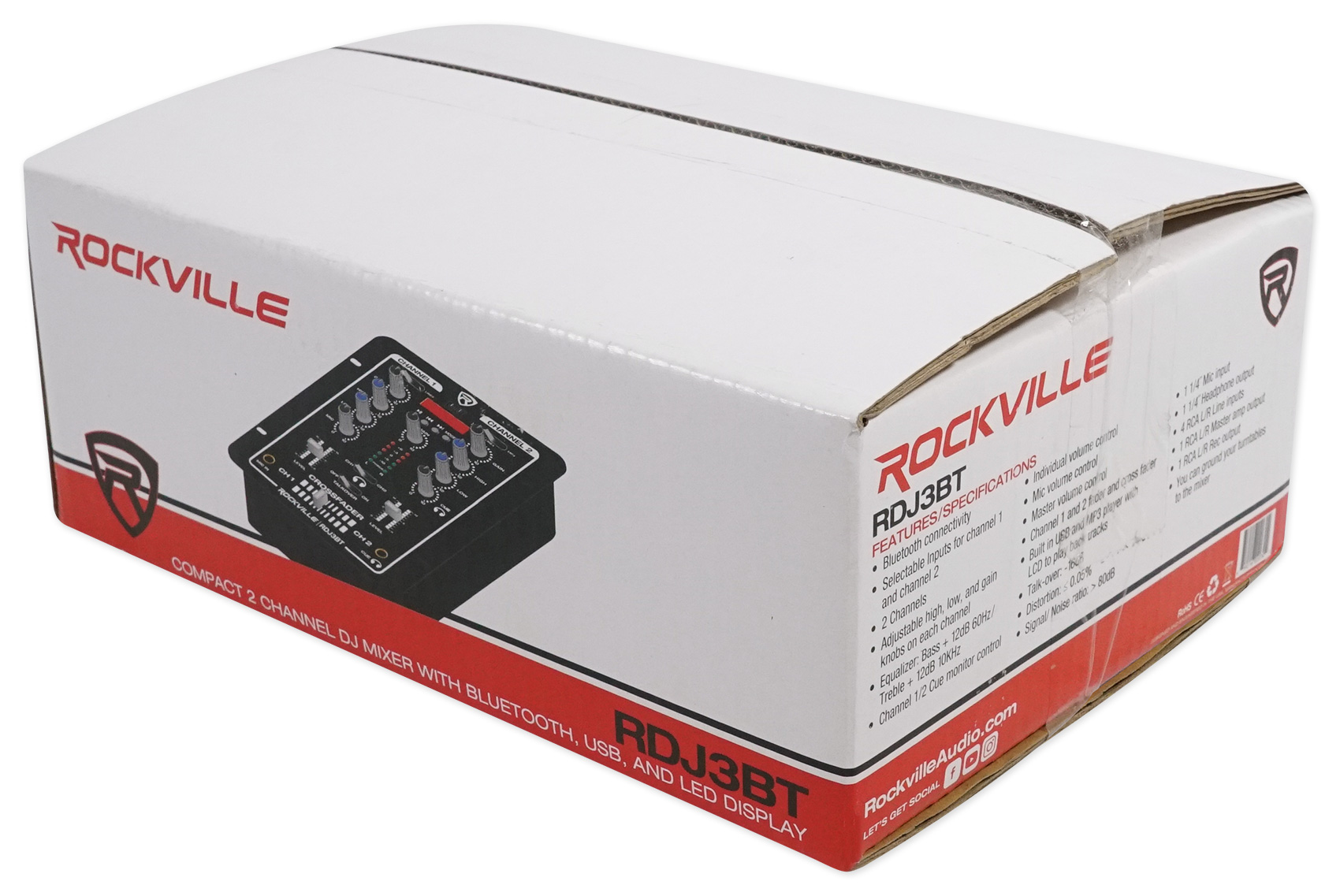 2-Channel Bluetooth DJ Mixer with USB & 4 Inputs