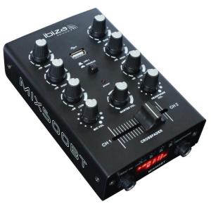 2Ch mixer w/USB, Bluetooth, crossfader, mic input