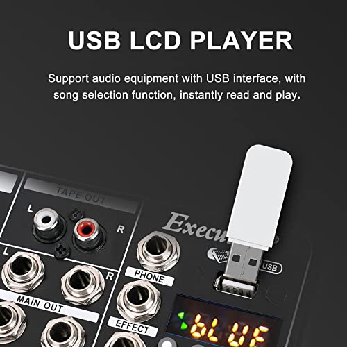 4-Channel Bluetooth DJ Mixer with FX Effects
