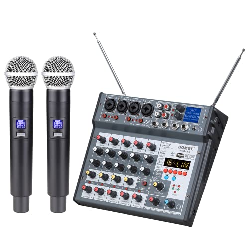 Wireless Mic DJ Mixer with Bluetooth & Soundcard