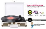 Portable 3-Speed Turntable with Built-in Speakers & USB
